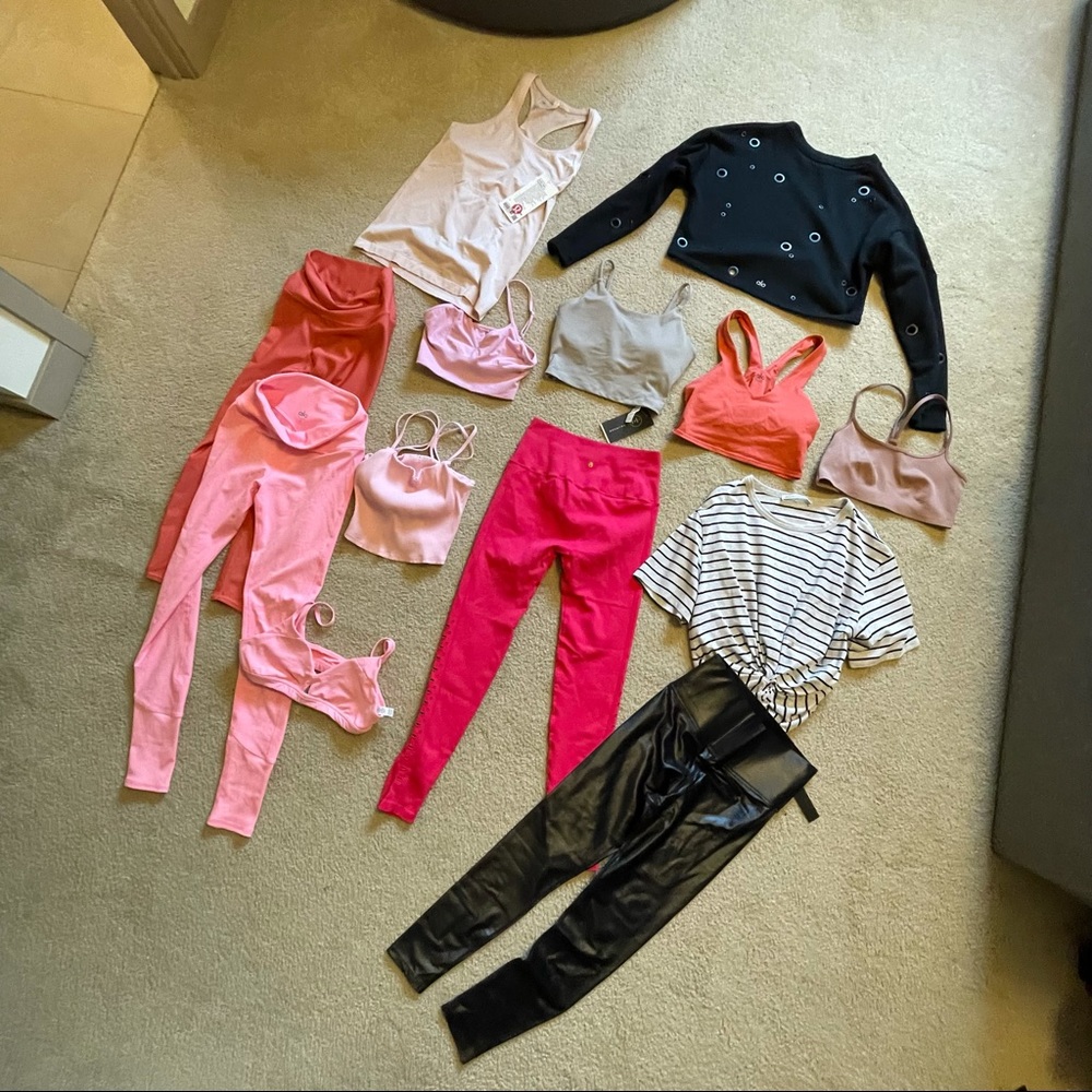 Assortment of Alo Lulu and other yoga clothes
